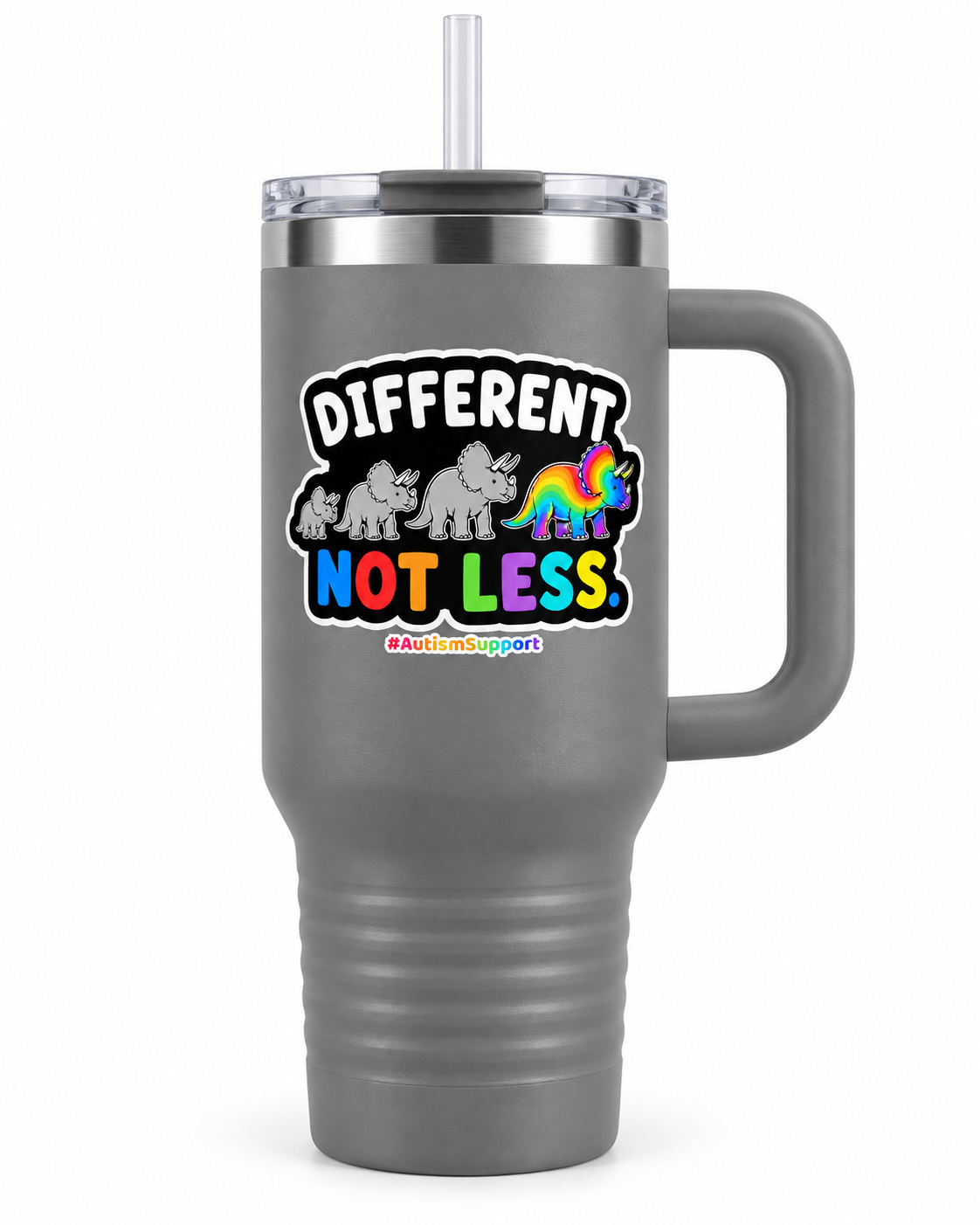 “Different Not Less” — Autism Support 40oz Insulated Travel Mug