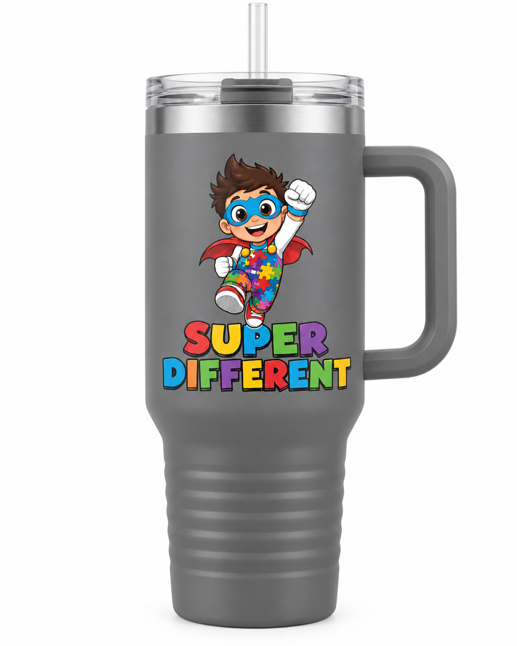 “Super Different” — Autism Support 40oz Insulated Travel Mug