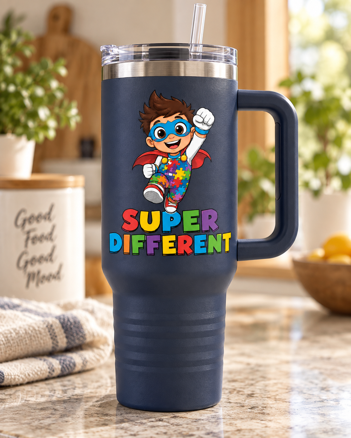 “Super Different” — Autism Support 40oz Insulated Travel Mug