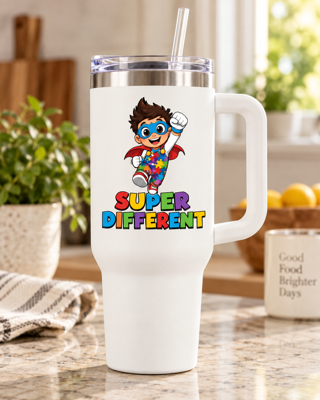 “Super Different” — Autism Support 40oz Insulated Travel Mug