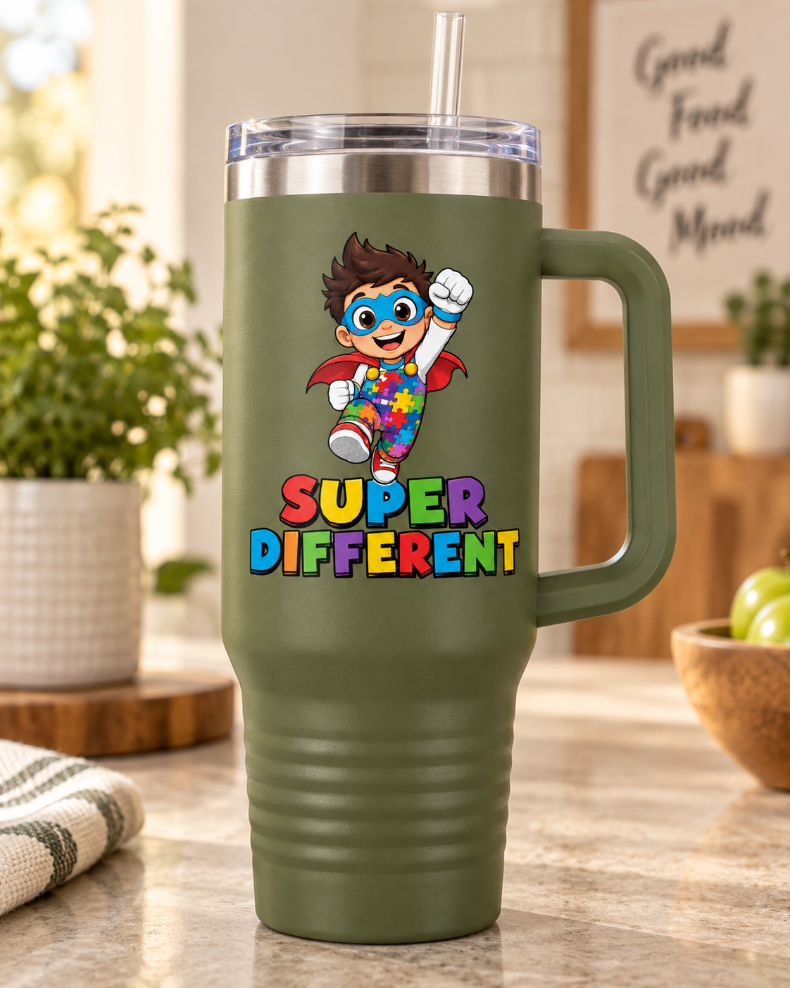 “Super Different” — Autism Support 40oz Insulated Travel Mug