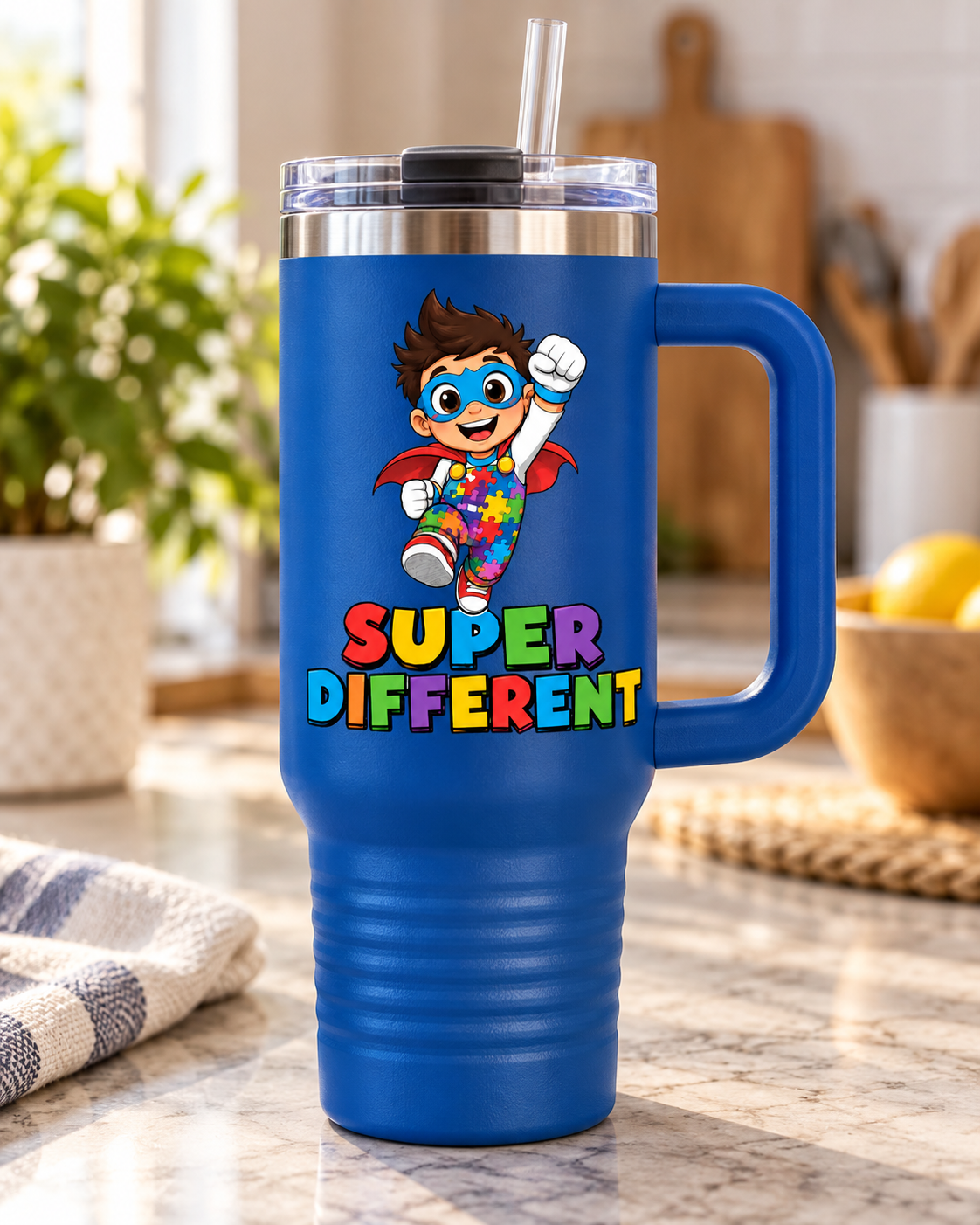 “Super Different” — Autism Support 40oz Insulated Travel Mug