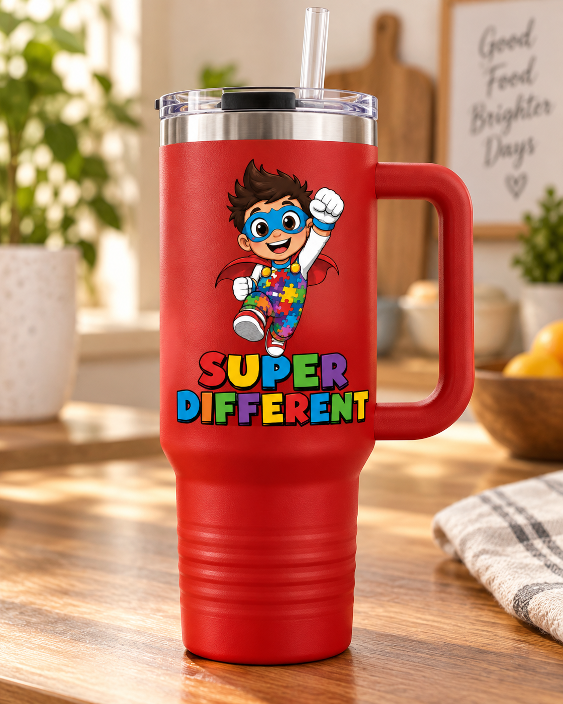 “Super Different” — Autism Support 40oz Insulated Travel Mug