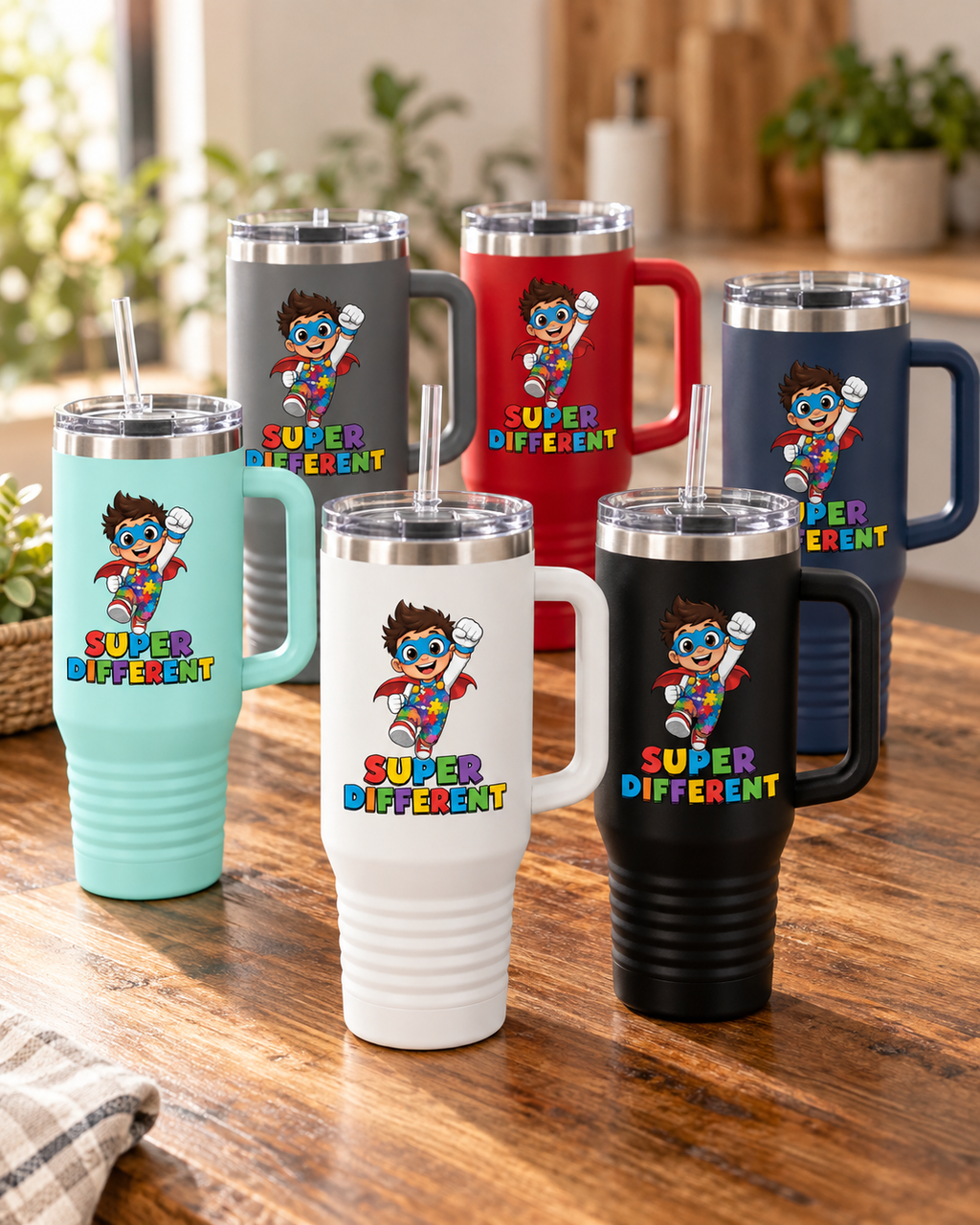 “Super Different” — Autism Support 40oz Insulated Travel Mug