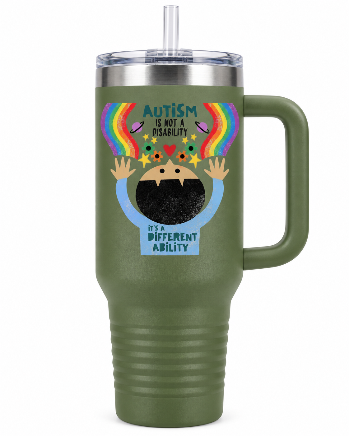 “Different Ability” — Autism Support 40oz Insulated Travel Mug