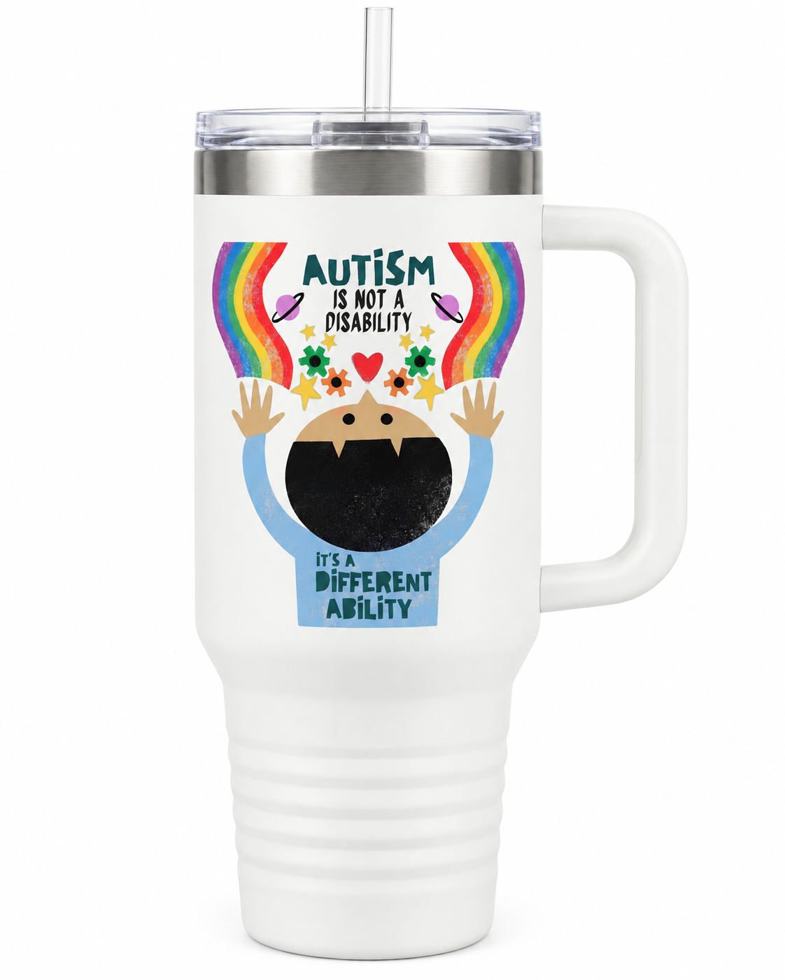 “Different Ability” — Autism Support 40oz Insulated Travel Mug