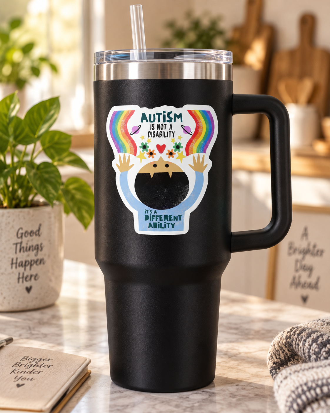 “Different Ability” — Autism Support 40oz Insulated Travel Mug