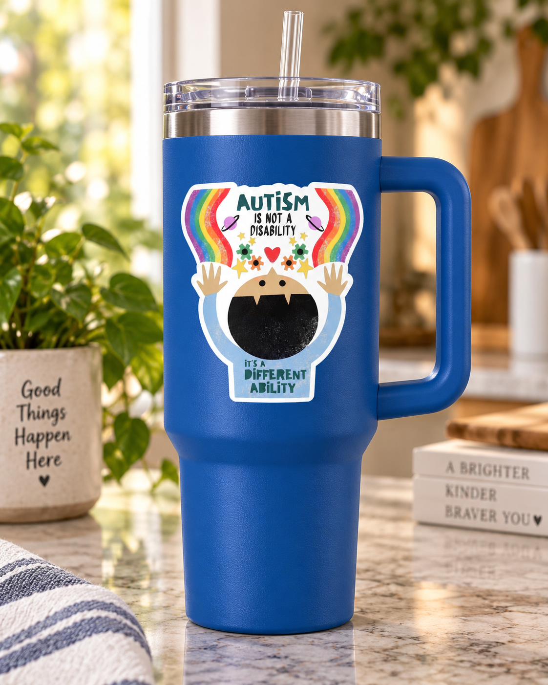 “Different Ability” — Autism Support 40oz Insulated Travel Mug