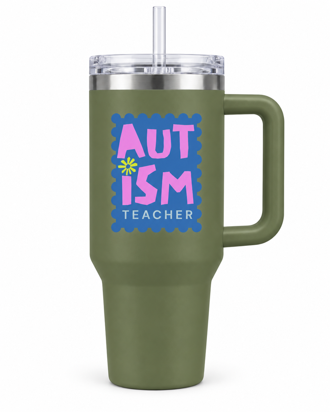 “Autism Teacher” — Autism Support 40oz Insulated Travel Mug