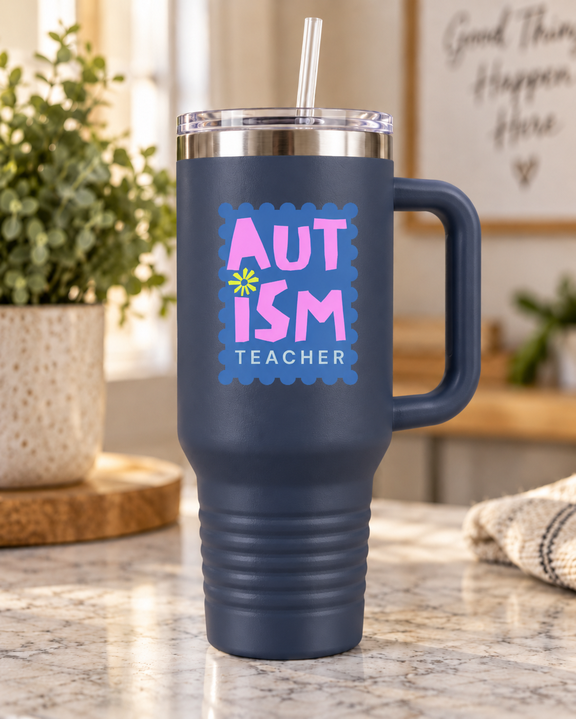 “Autism Teacher” — Autism Support 40oz Insulated Travel Mug