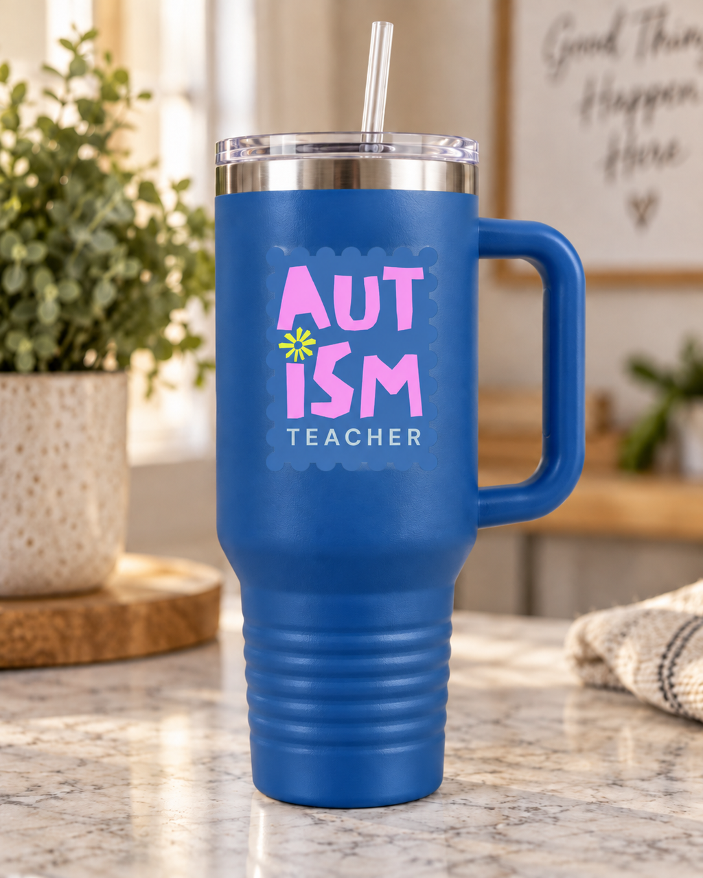“Autism Teacher” — Autism Support 40oz Insulated Travel Mug