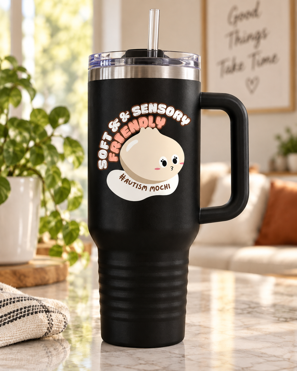 “Soft & Sensory Friendly” — Autism Support 40oz Insulated Travel Mug