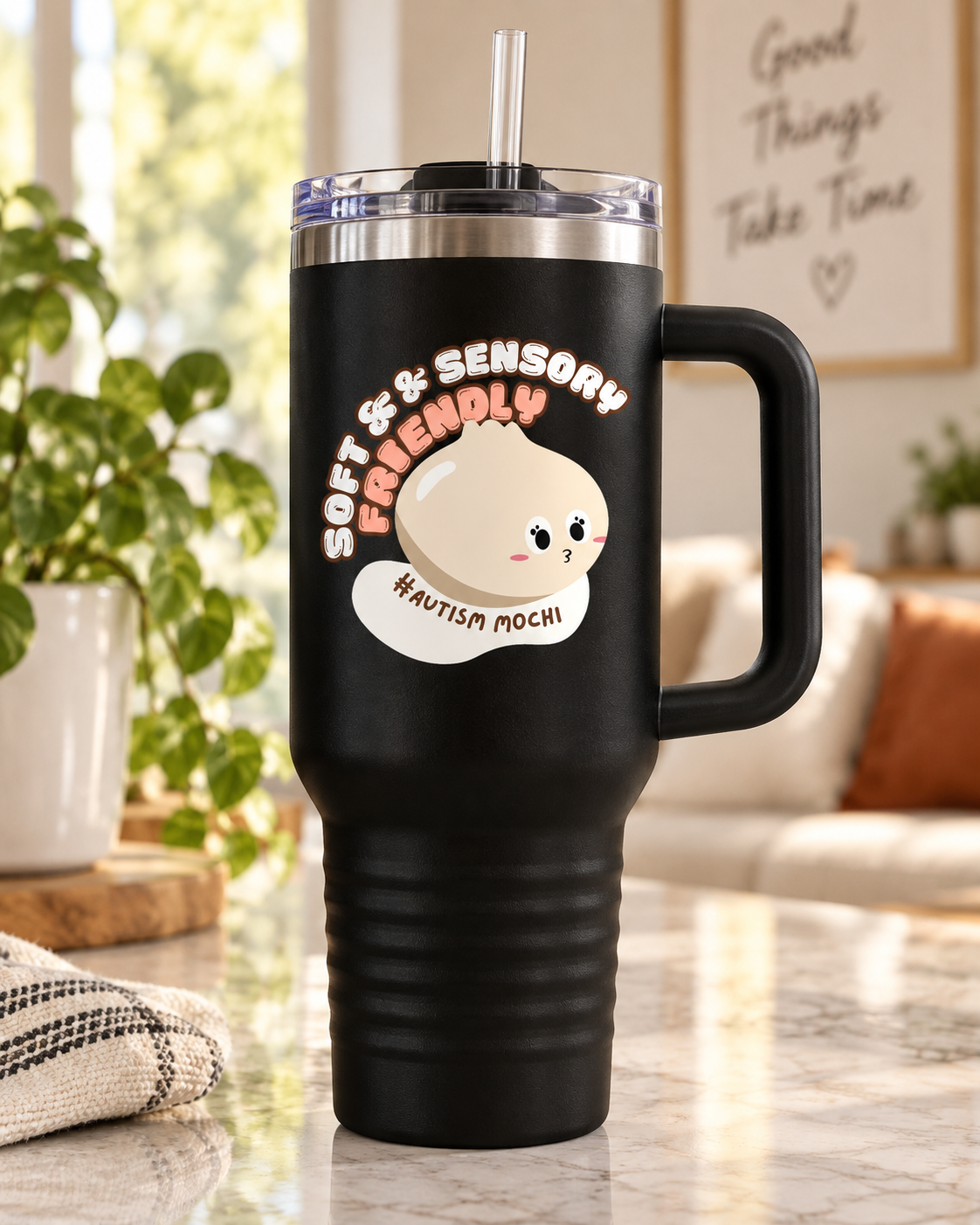 “Soft & Sensory Friendly” — Autism Support 40oz Insulated Travel Mug