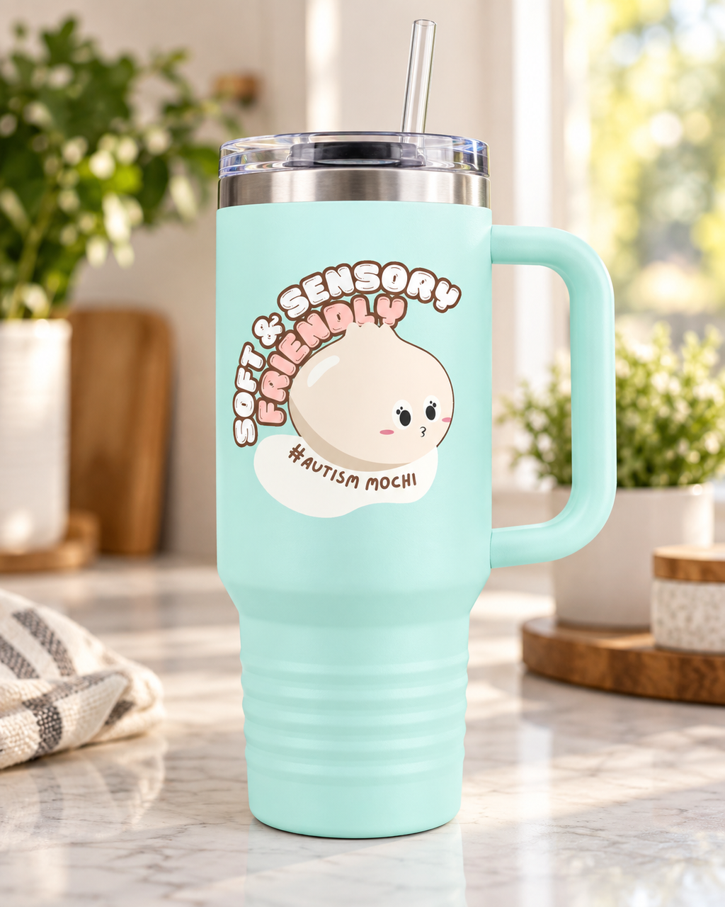 “Soft & Sensory Friendly” — Autism Support 40oz Insulated Travel Mug