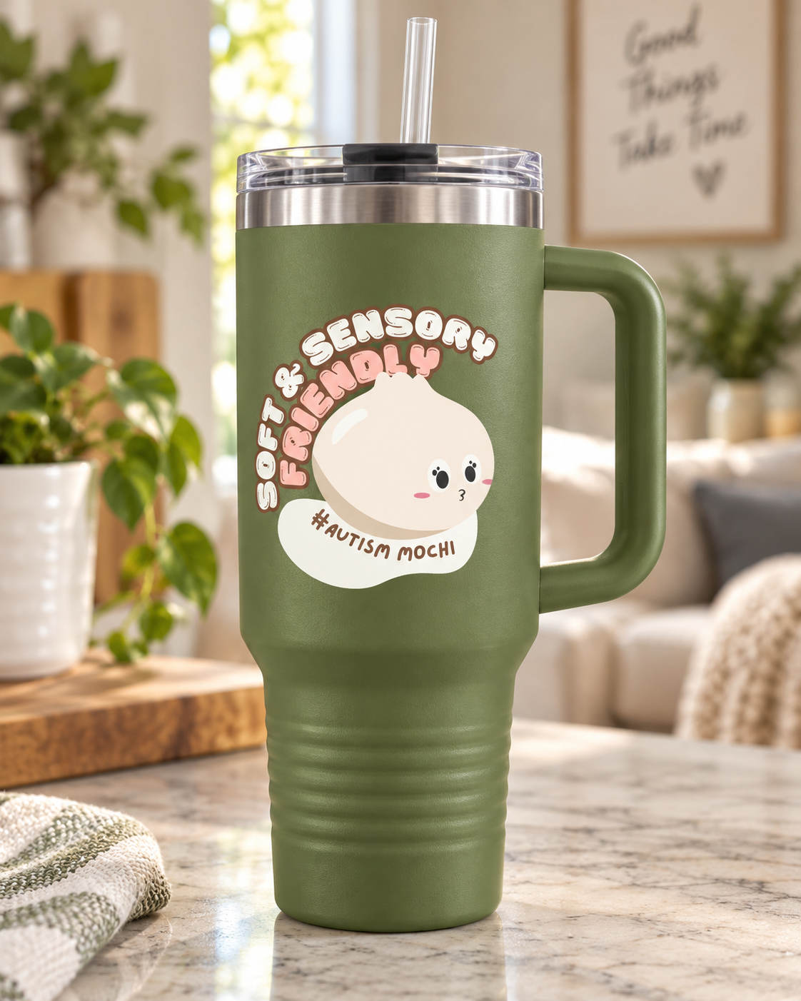 “Soft & Sensory Friendly” — Autism Support 40oz Insulated Travel Mug