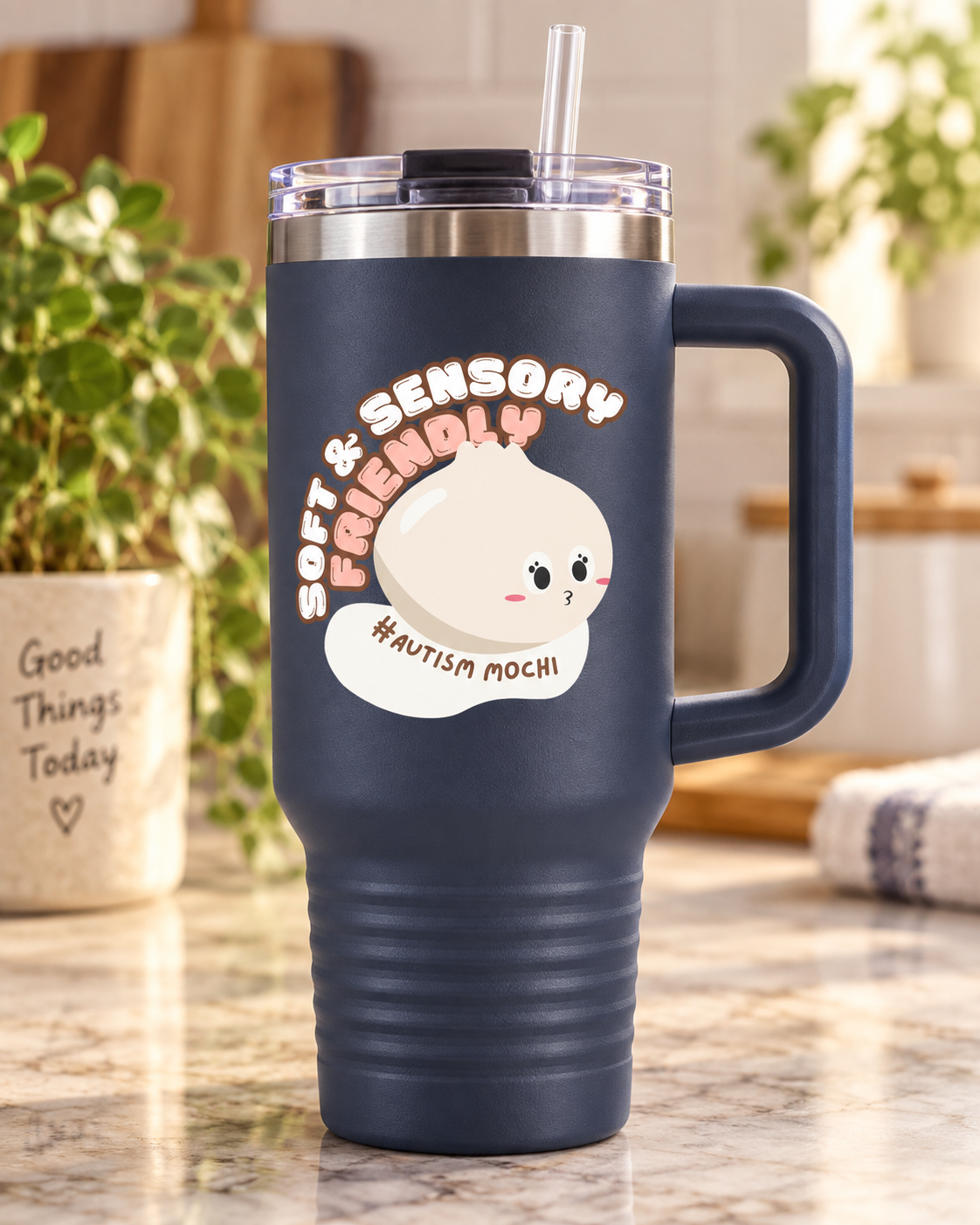 “Soft & Sensory Friendly” — Autism Support 40oz Insulated Travel Mug