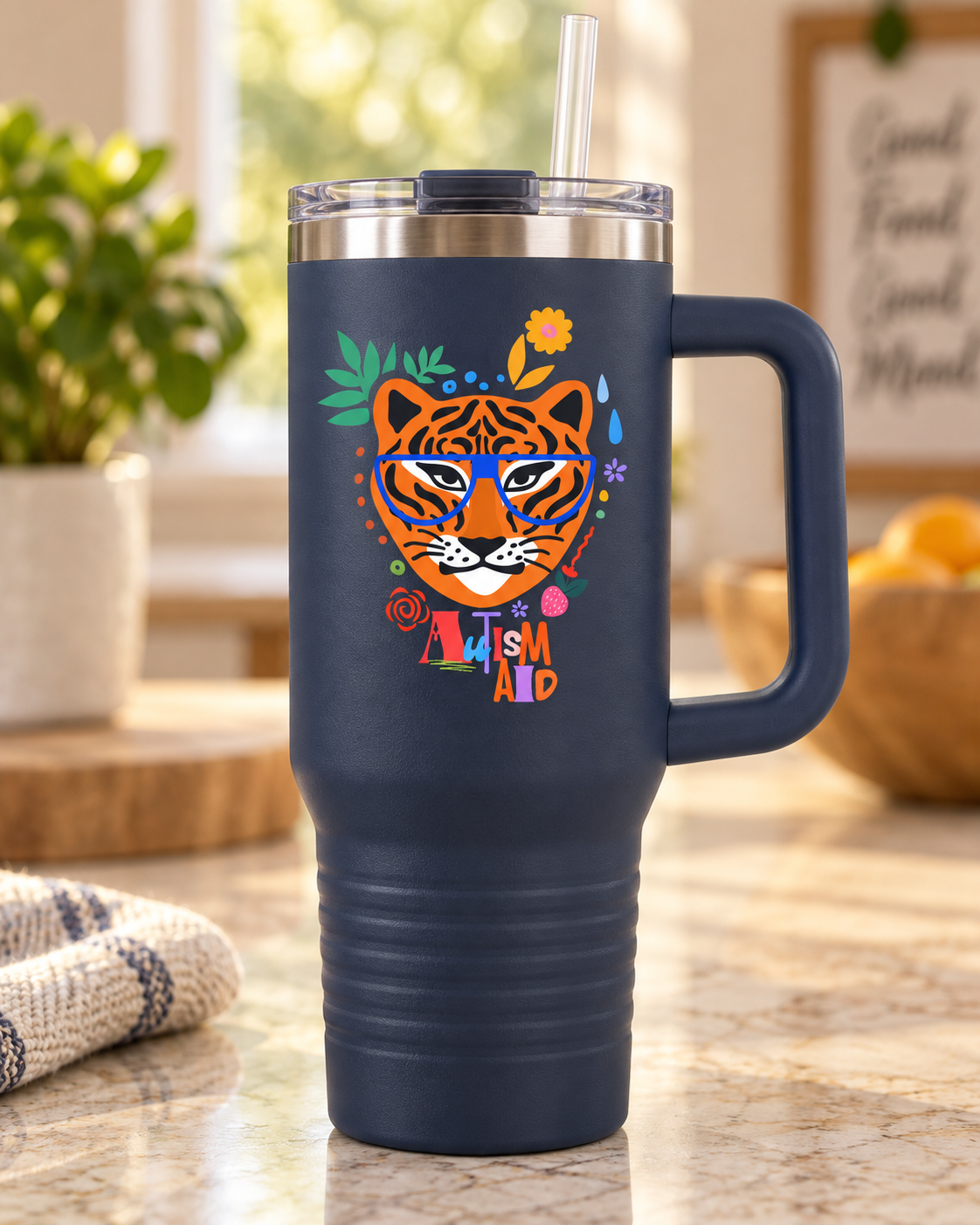 “Autism Aid” — Autism Support 40oz Insulated Travel Mug
