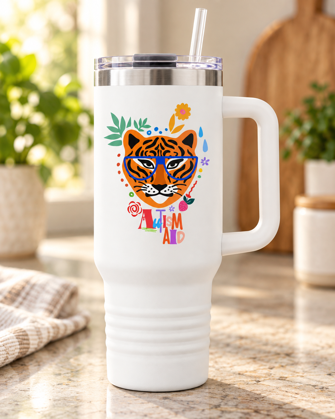 “Autism Aid” — Autism Support 40oz Insulated Travel Mug