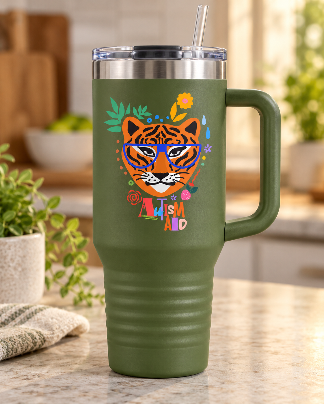 “Autism Aid” — Autism Support 40oz Insulated Travel Mug
