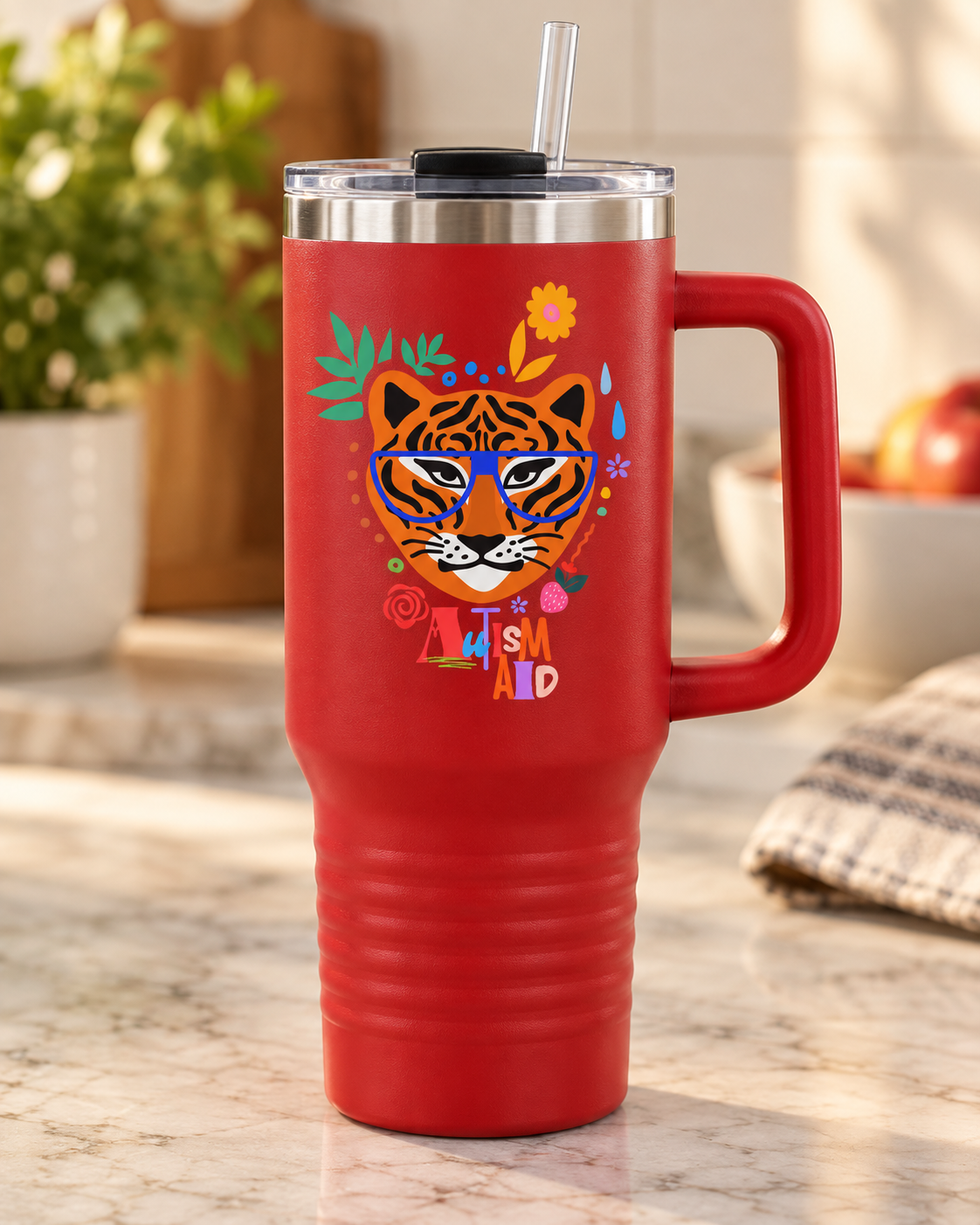 “Autism Aid” — Autism Support 40oz Insulated Travel Mug