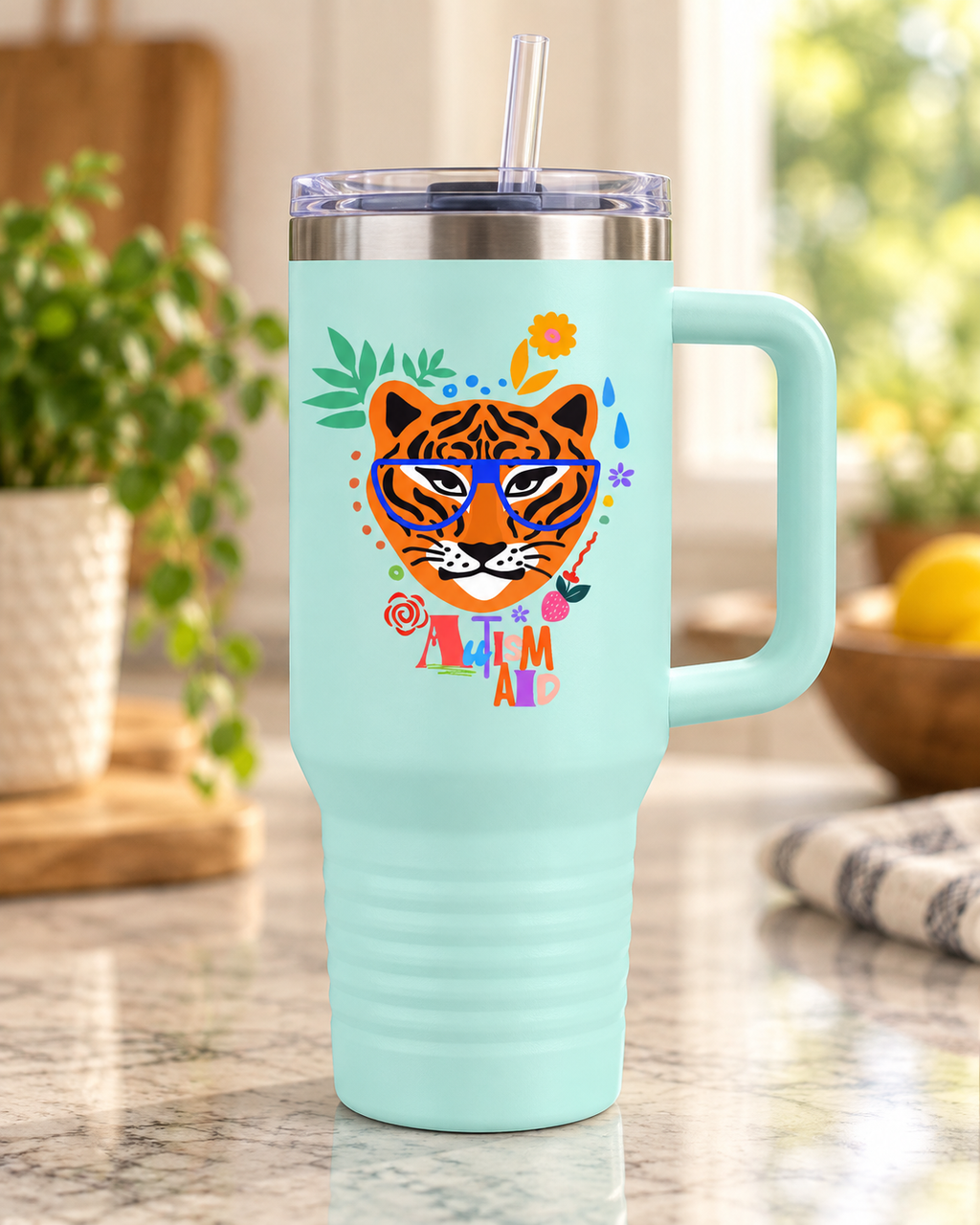 “Autism Aid” — Autism Support 40oz Insulated Travel Mug