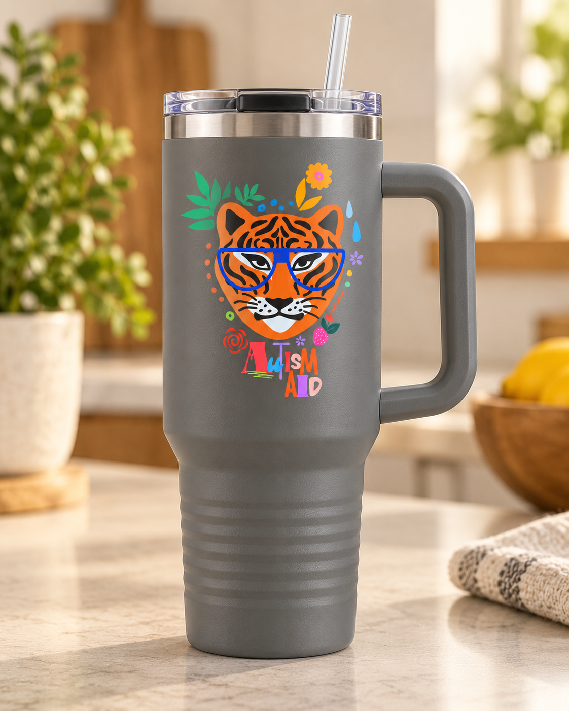 “Autism Aid” — Autism Support 40oz Insulated Travel Mug