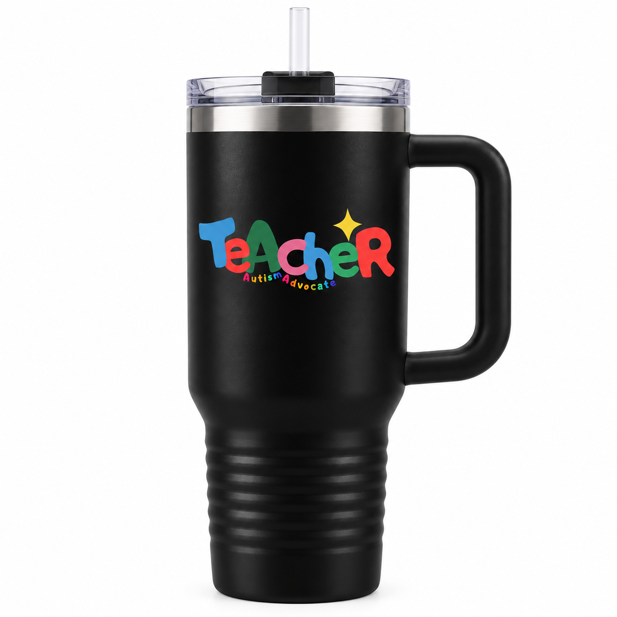 “Teacher Autism Advocate” — Autism Support 40oz Insulated Travel Mug