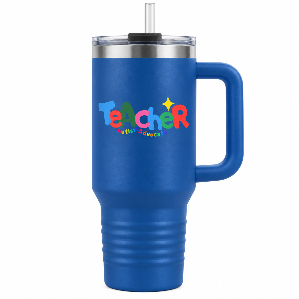 “Teacher Autism Advocate” — Autism Support 40oz Insulated Travel Mug