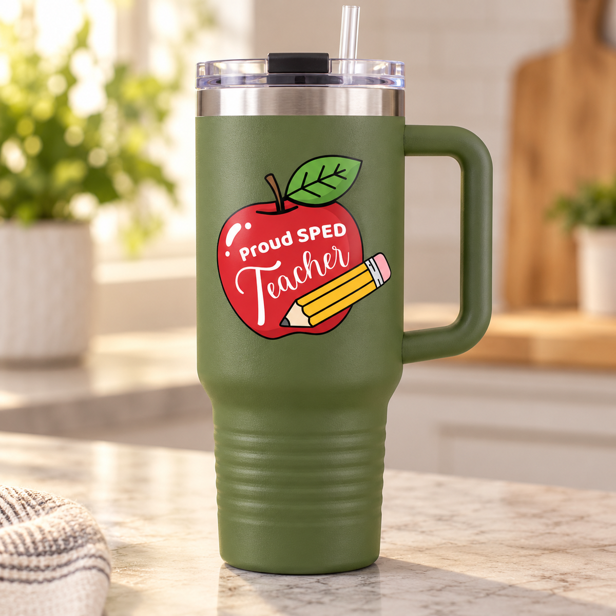 “Proud SPED Teacher” — Autism Support 40oz Insulated Travel Mug