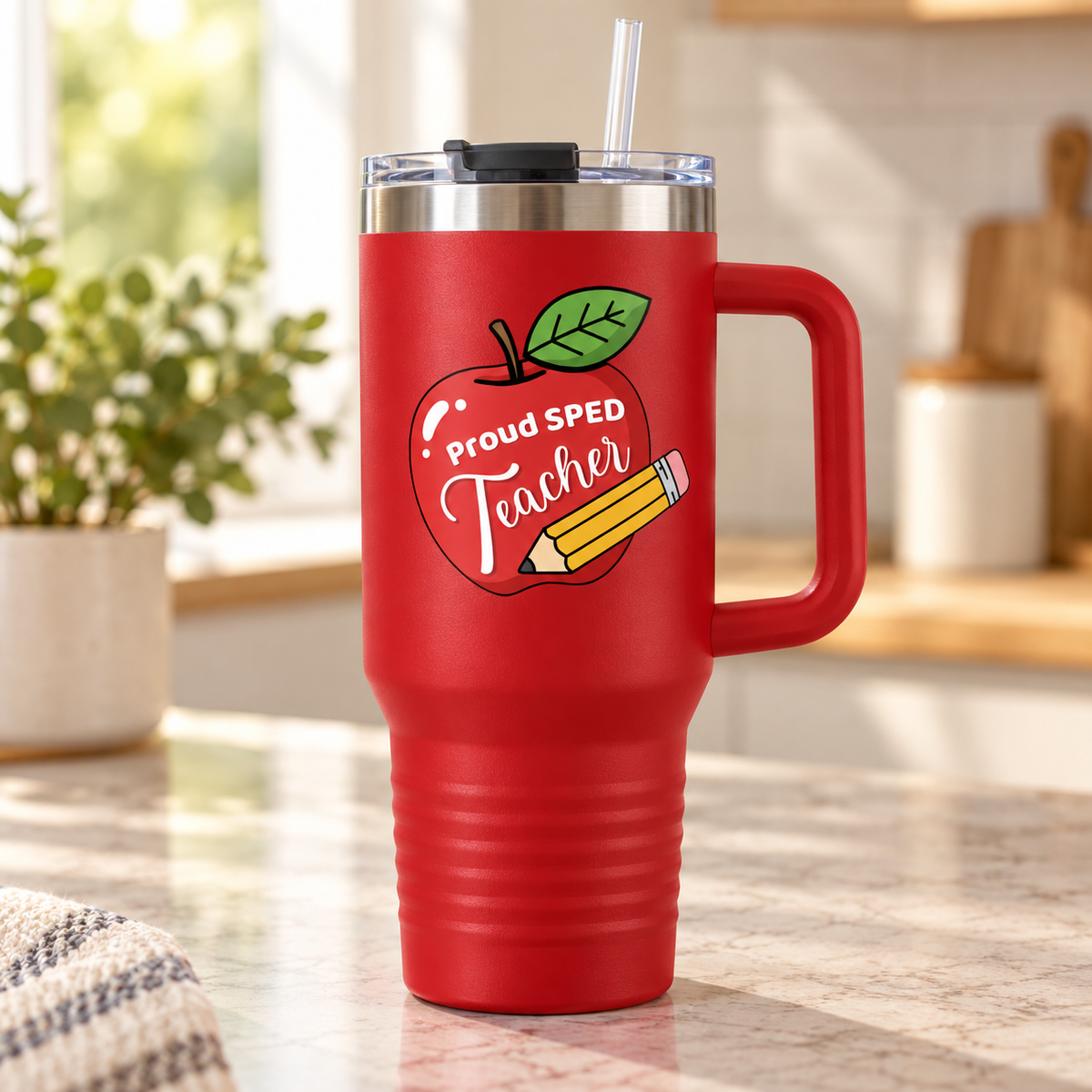 “Proud SPED Teacher” — Autism Support 40oz Insulated Travel Mug