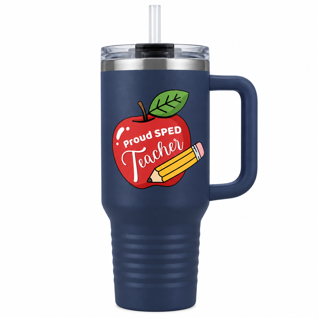 “Proud SPED Teacher” — Autism Support 40oz Insulated Travel Mug