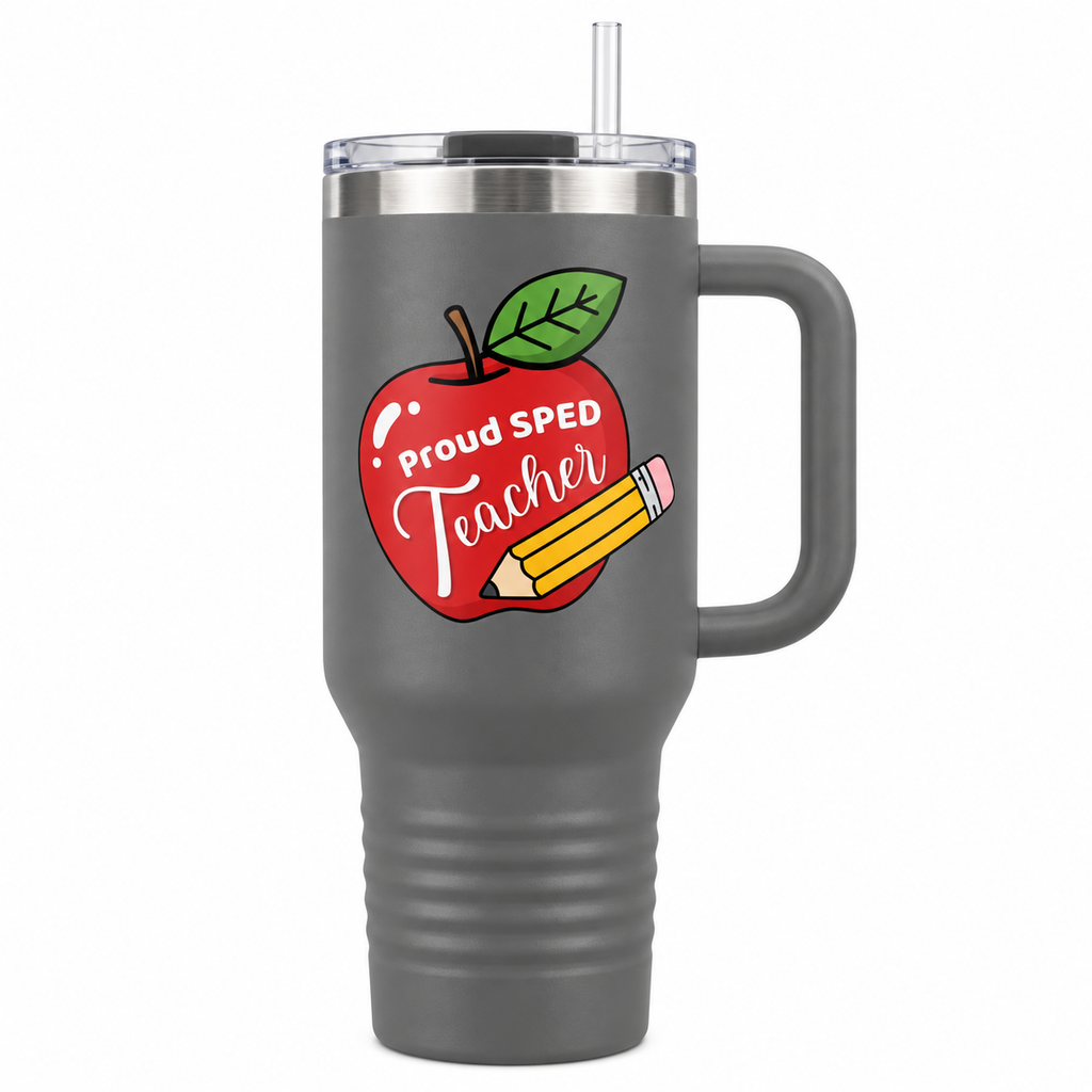 “Proud SPED Teacher” — Autism Support 40oz Insulated Travel Mug