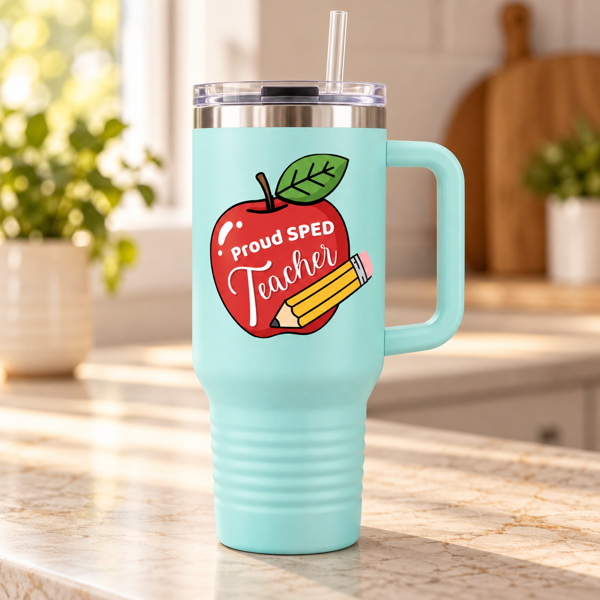 “Proud SPED Teacher” — Autism Support 40oz Insulated Travel Mug