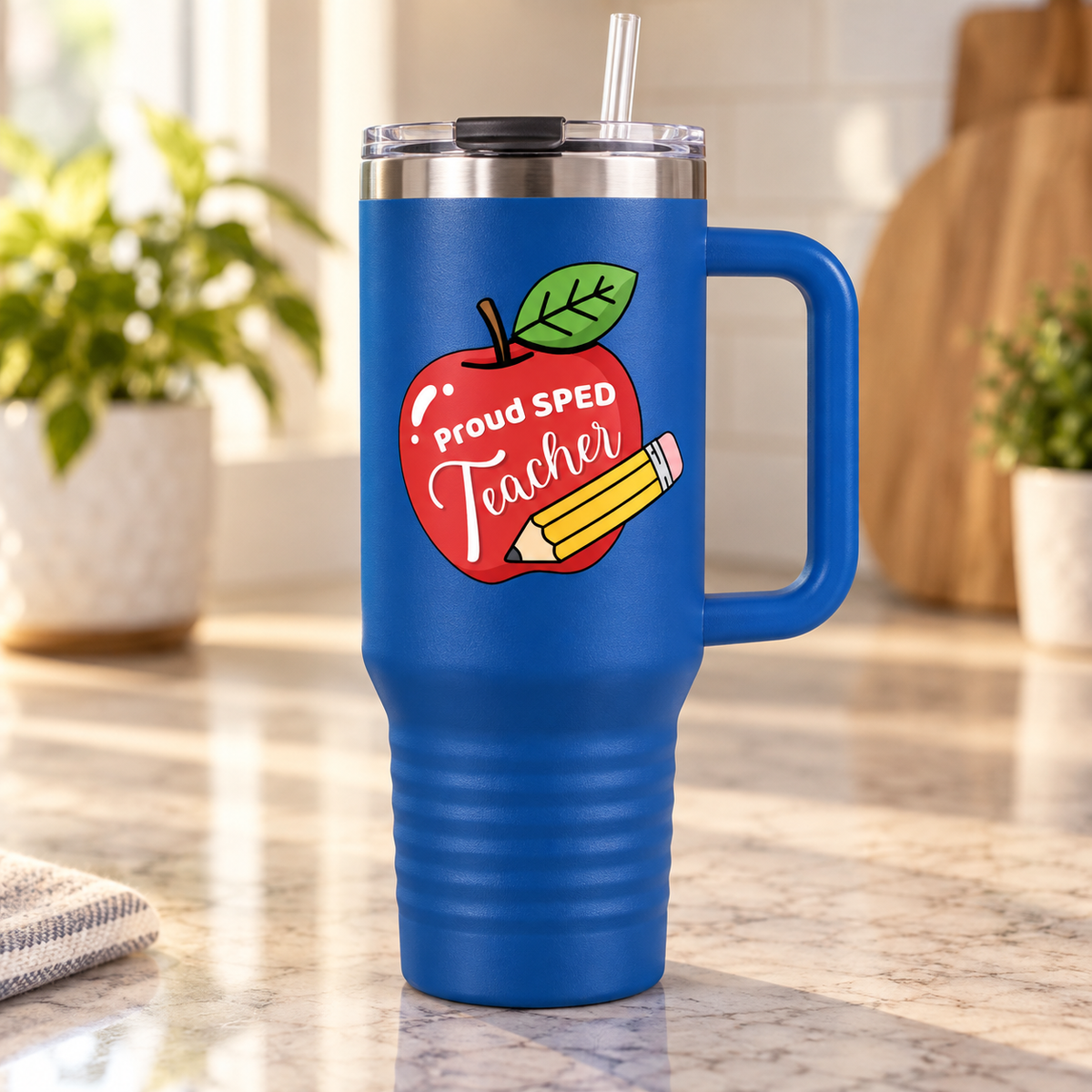 “Proud SPED Teacher” — Autism Support 40oz Insulated Travel Mug
