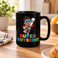 “Super Different” — Autism Support 15oz Black Mug