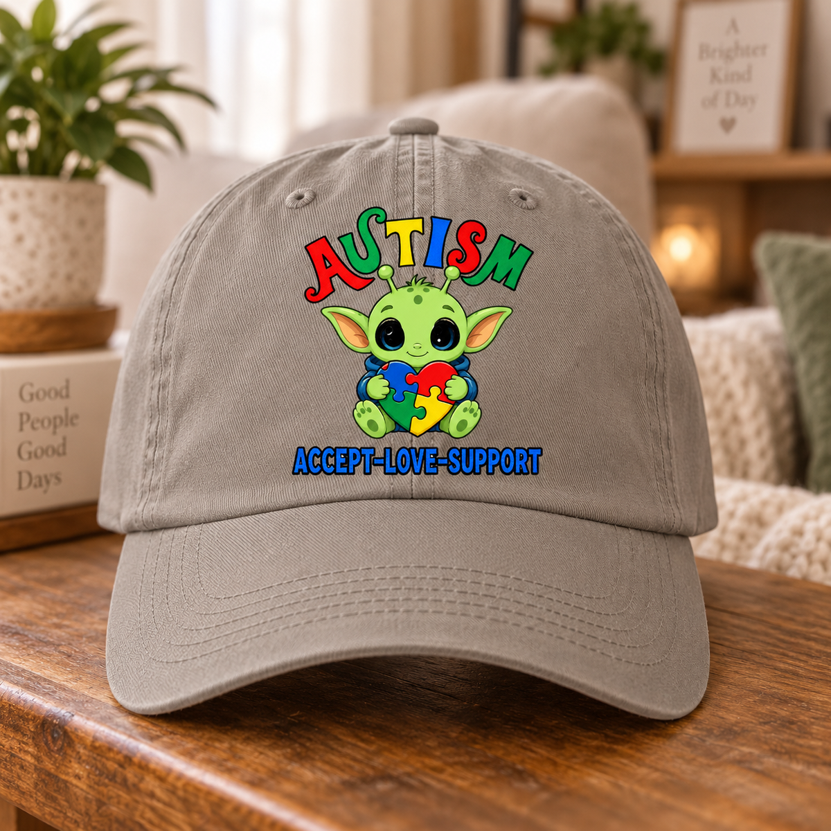 Cute Baby Yoda Autism Awareness Hat (Autism Proud) — Dad Cap