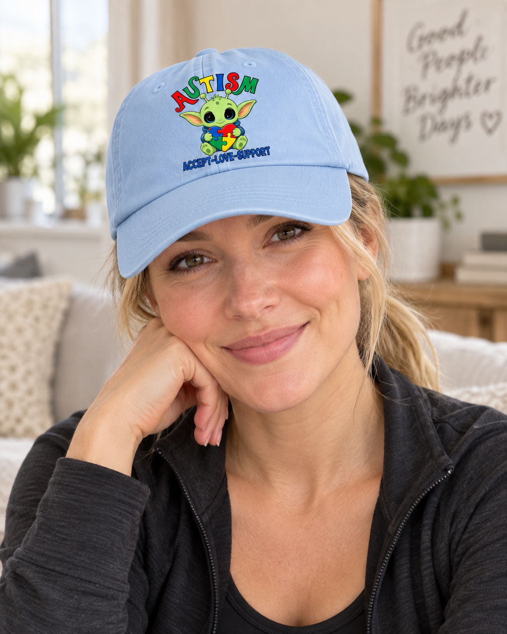 Cute Baby Yoda Autism Awareness Hat (Autism Proud) — Dad Cap