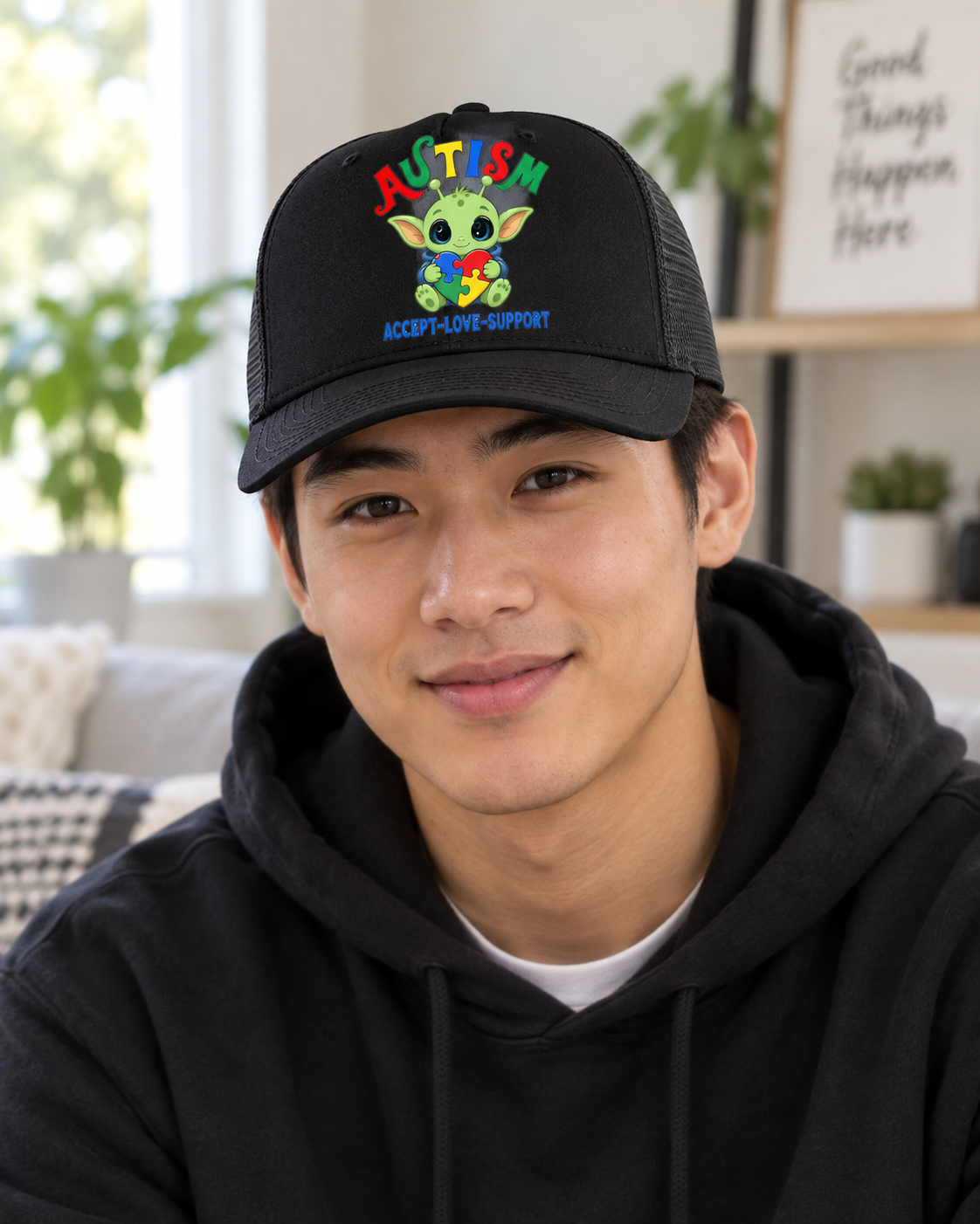 Cute Baby Yoda Autism Awareness Hat (Autism Proud) — Dad Cap