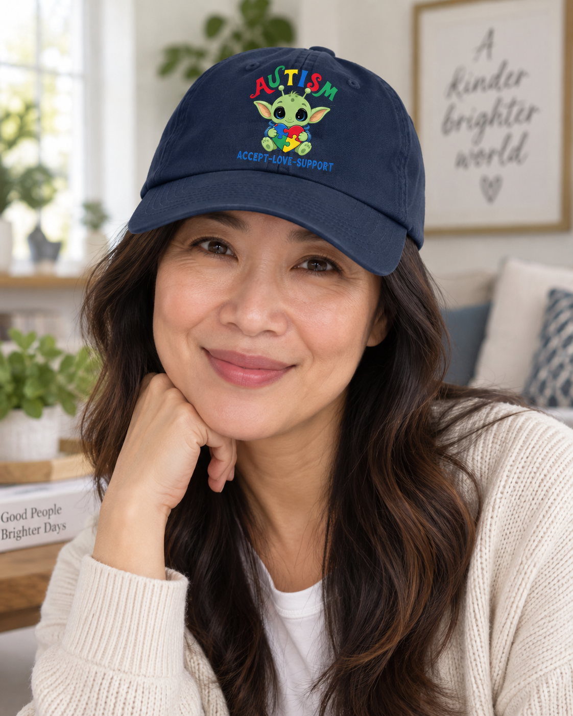 Cute Baby Yoda Autism Awareness Hat (Autism Proud) — Dad Cap