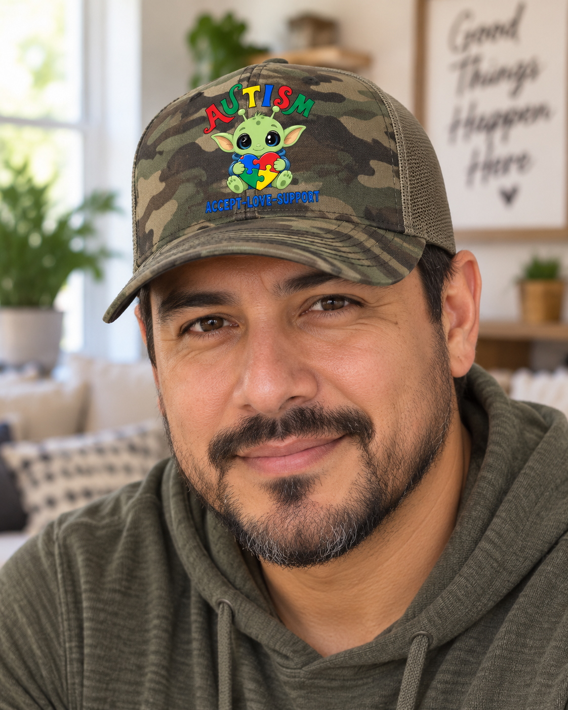 Cute Baby Yoda Autism Awareness Hat (Autism Proud) — Dad Cap
