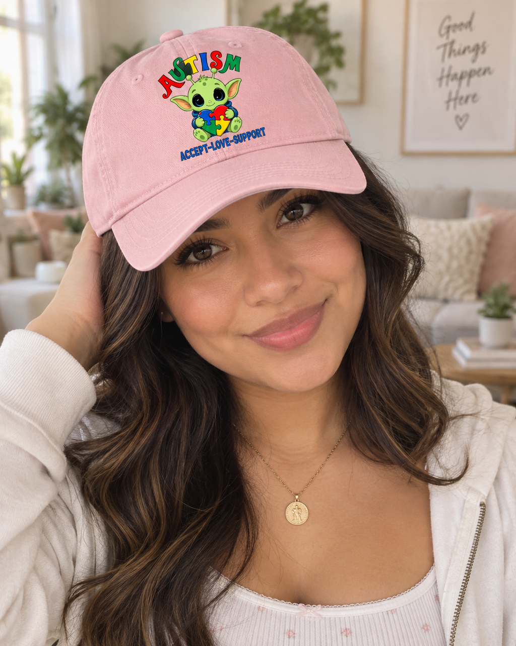 Cute Baby Yoda Autism Awareness Hat (Autism Proud) — Dad Cap