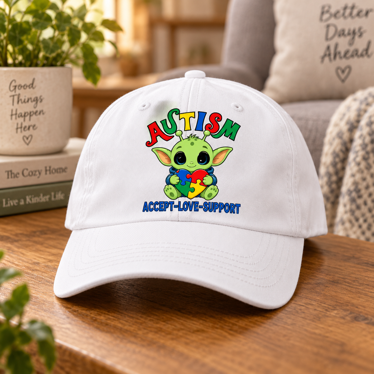 Cute Baby Yoda Autism Awareness Hat (Autism Proud) — Dad Cap