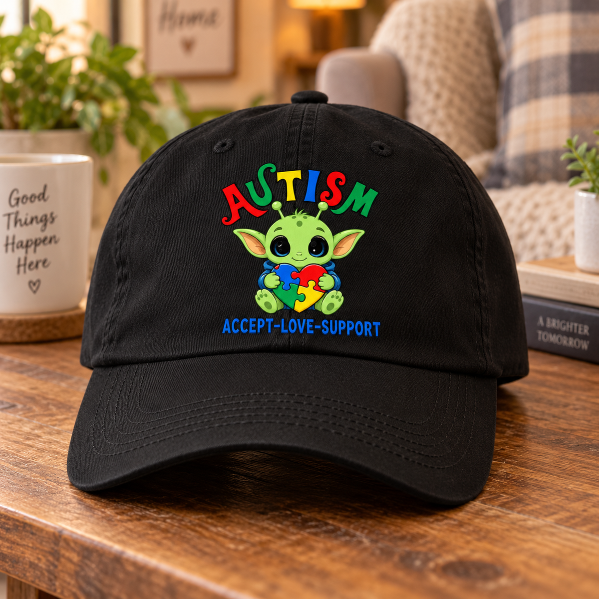 Cute Baby Yoda Autism Awareness Hat (Autism Proud) — Dad Cap