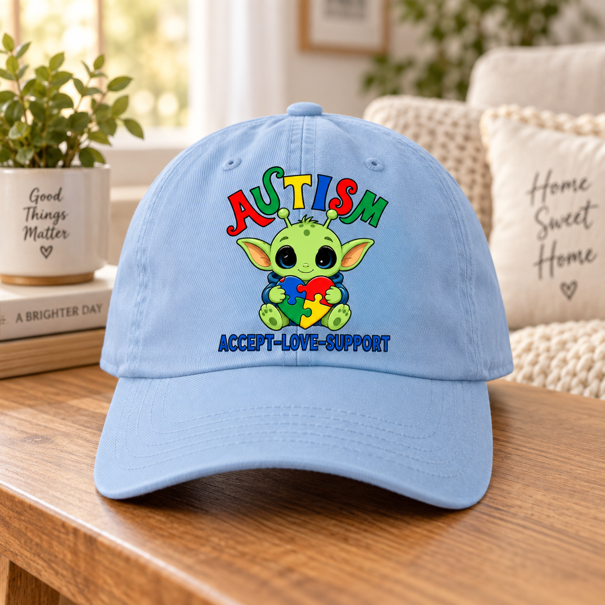 Cute Baby Yoda Autism Awareness Hat (Autism Proud) — Dad Cap