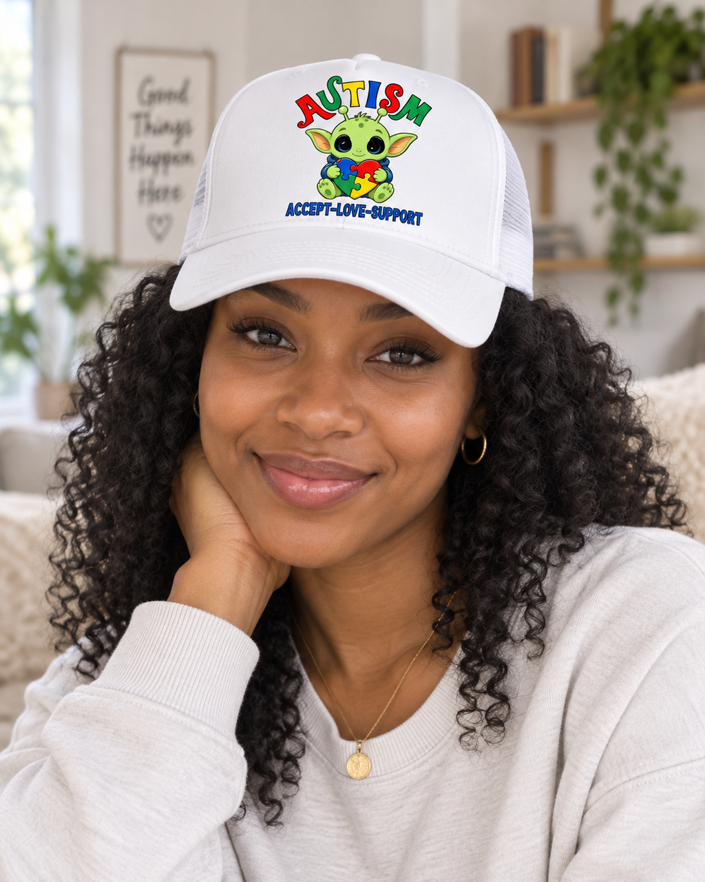 Cute Baby Yoda Autism Awareness Hat (Autism Proud) — Dad Cap