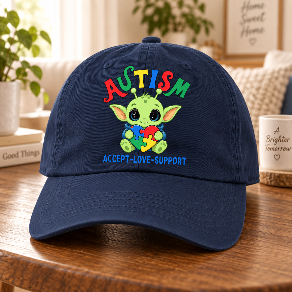 Cute Baby Yoda Autism Awareness Hat (Autism Proud) — Dad Cap