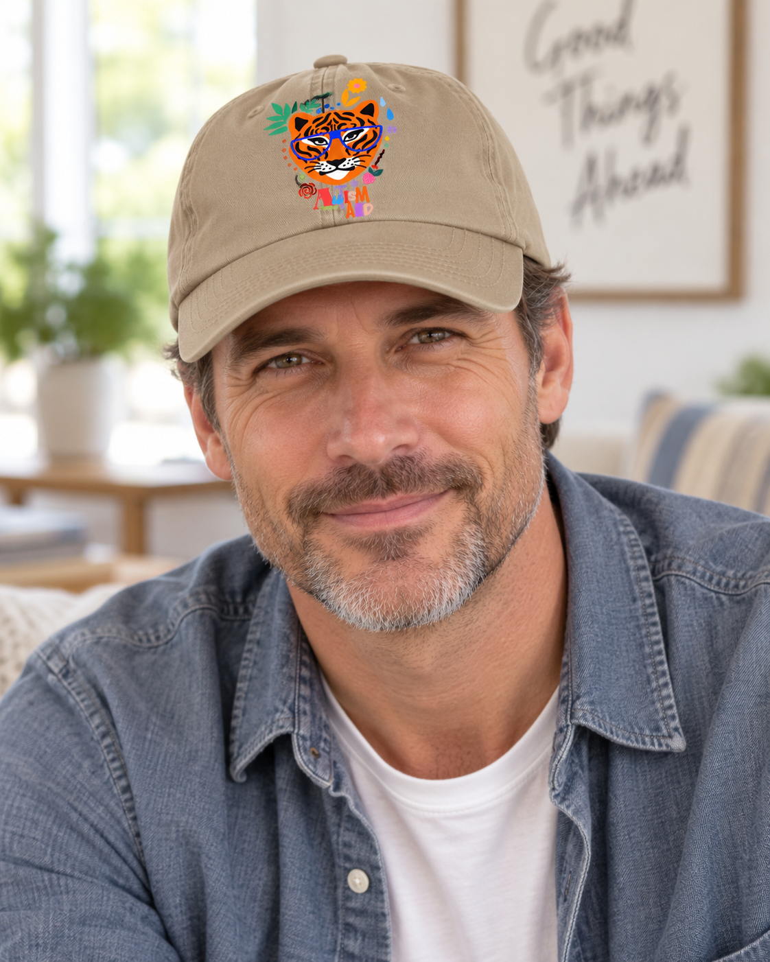 Colorful Autism Aid Tiger Hat (Autism Support) — Dad Cap