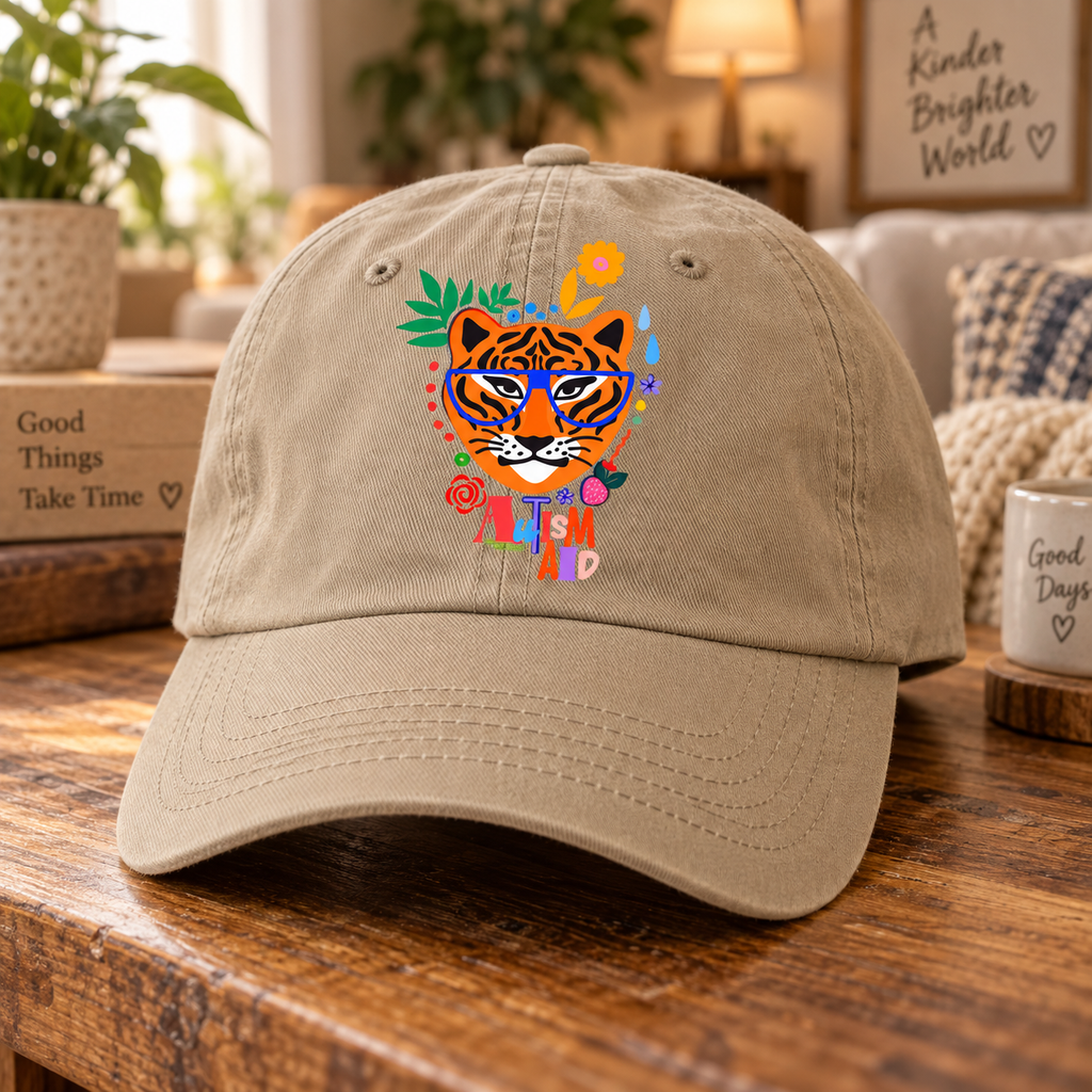 Colorful Autism Aid Tiger Hat (Autism Support) — Dad Cap