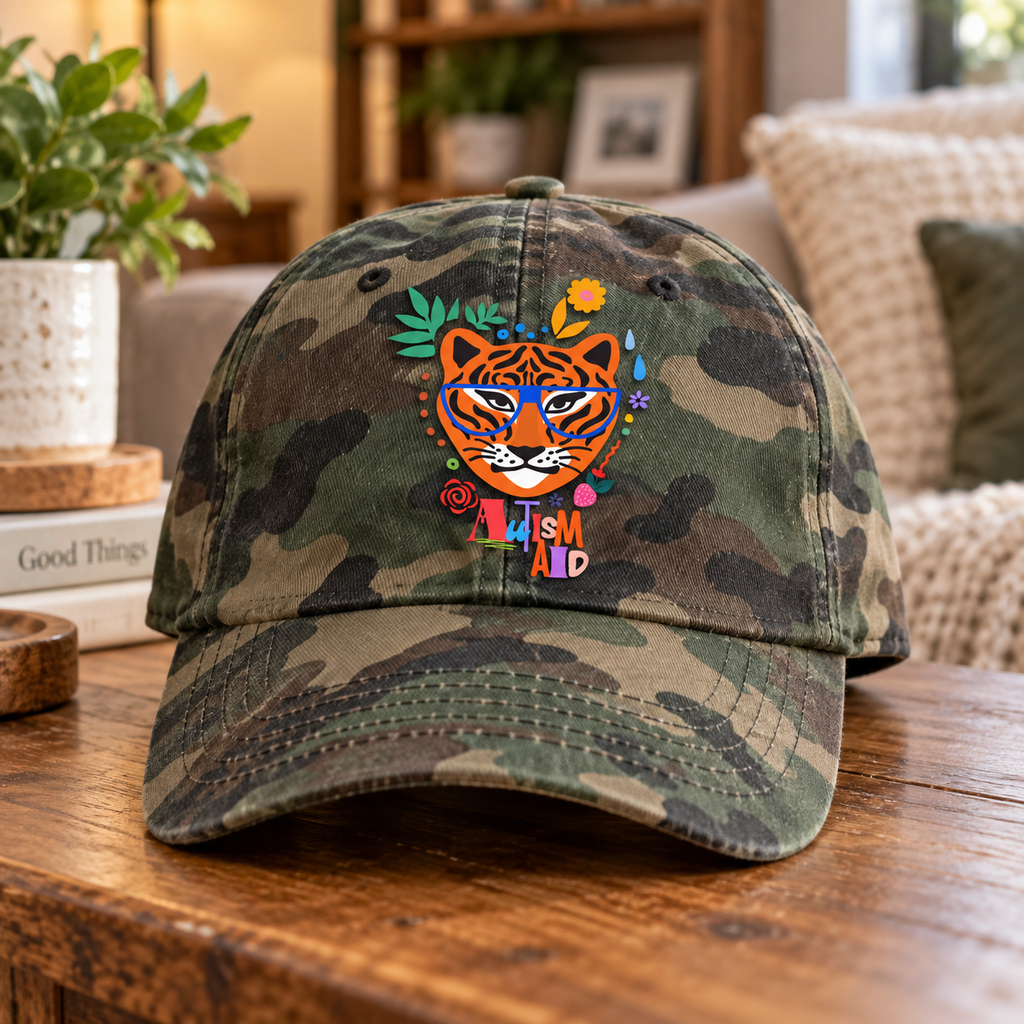 Colorful Autism Aid Tiger Hat (Autism Support) — Dad Cap