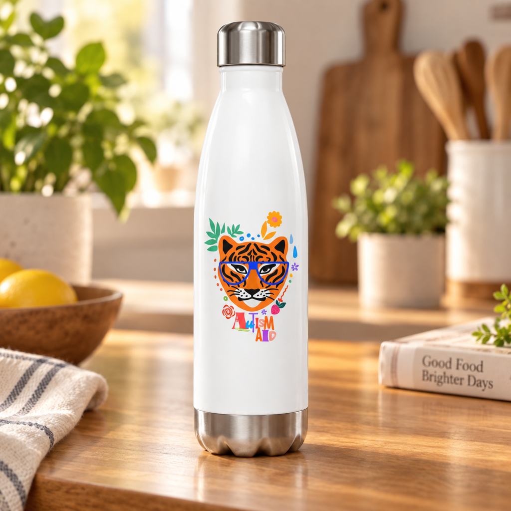 Tiger – Autism Aid Water Bottle — 17oz Stainless Steel Bottle